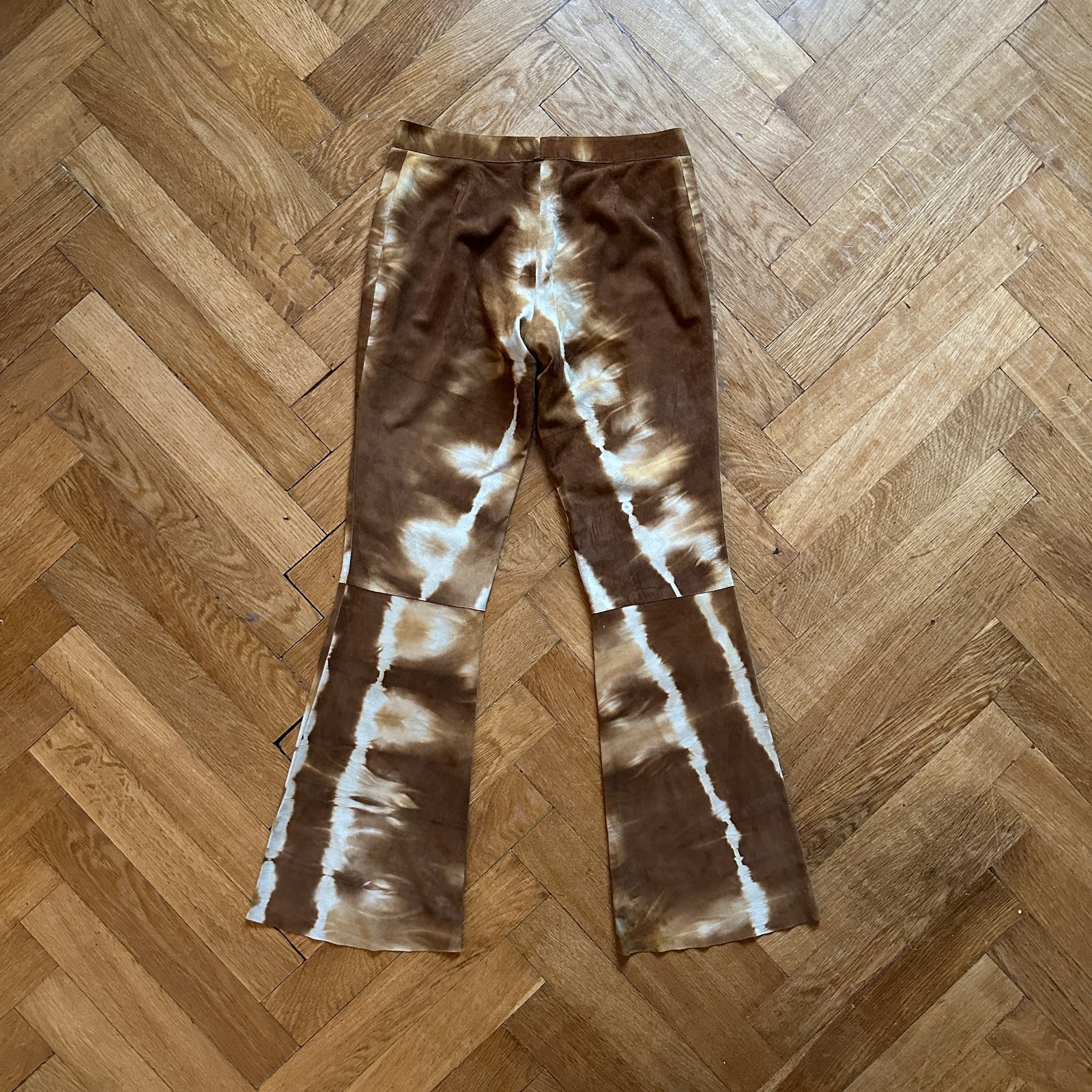 Gucci by Tom Ford FW99 Suede Tie Dye Flared Pants