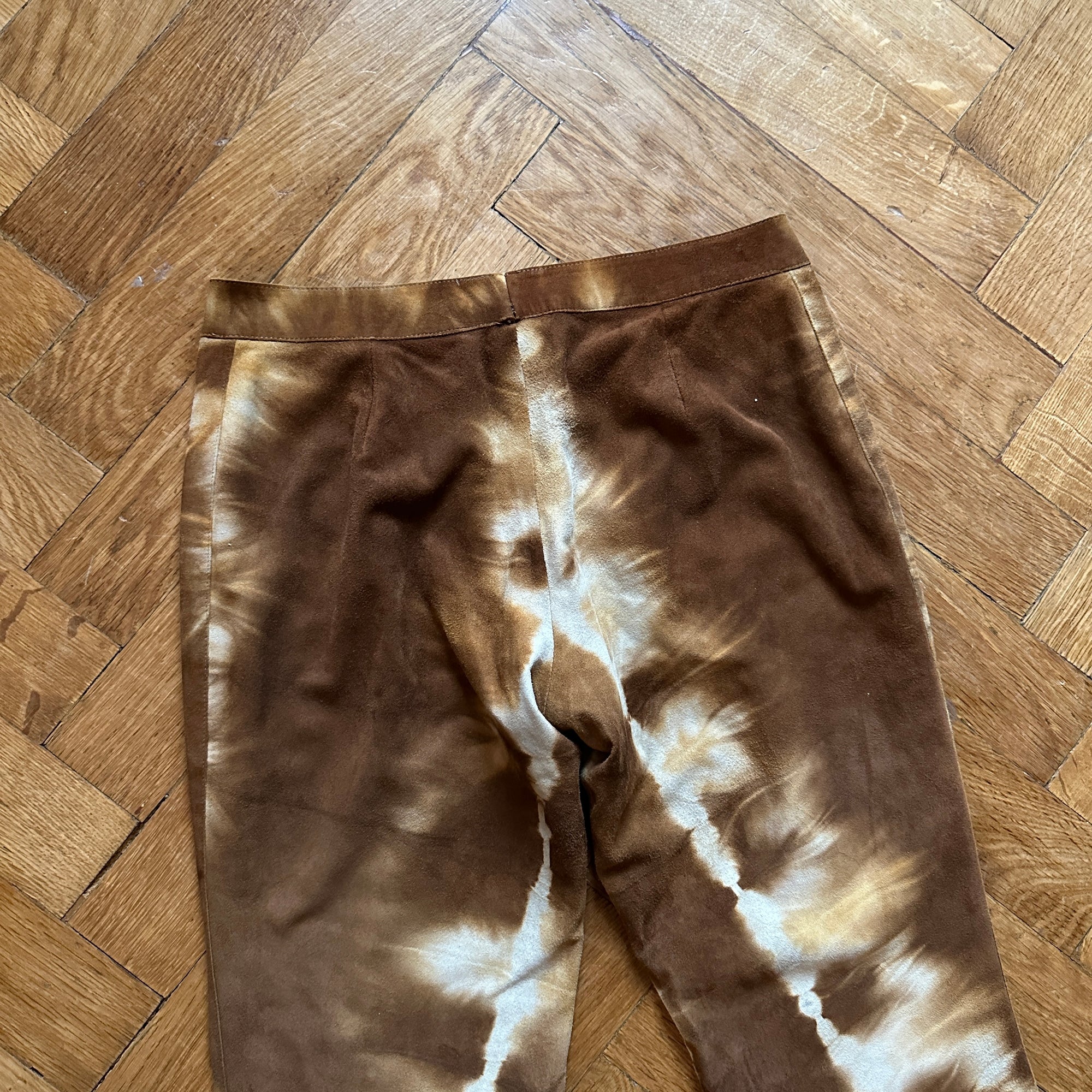Gucci by Tom Ford FW99 Suede Tie Dye Flared Pants