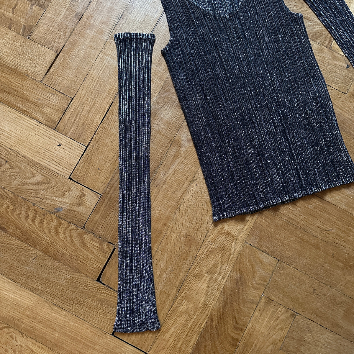 Issey Miyake Pleats Please 2000s Metallic Silver Pleated Set