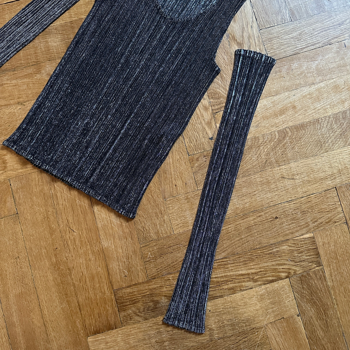Issey Miyake Pleats Please 2000s Metallic Silver Pleated Set