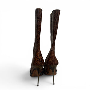 Hamlet Couture 2000s Textured Embellished Heeled Boots