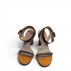 Christian Dior by John Galliano 2000s Denim Strap Heeled Sandals