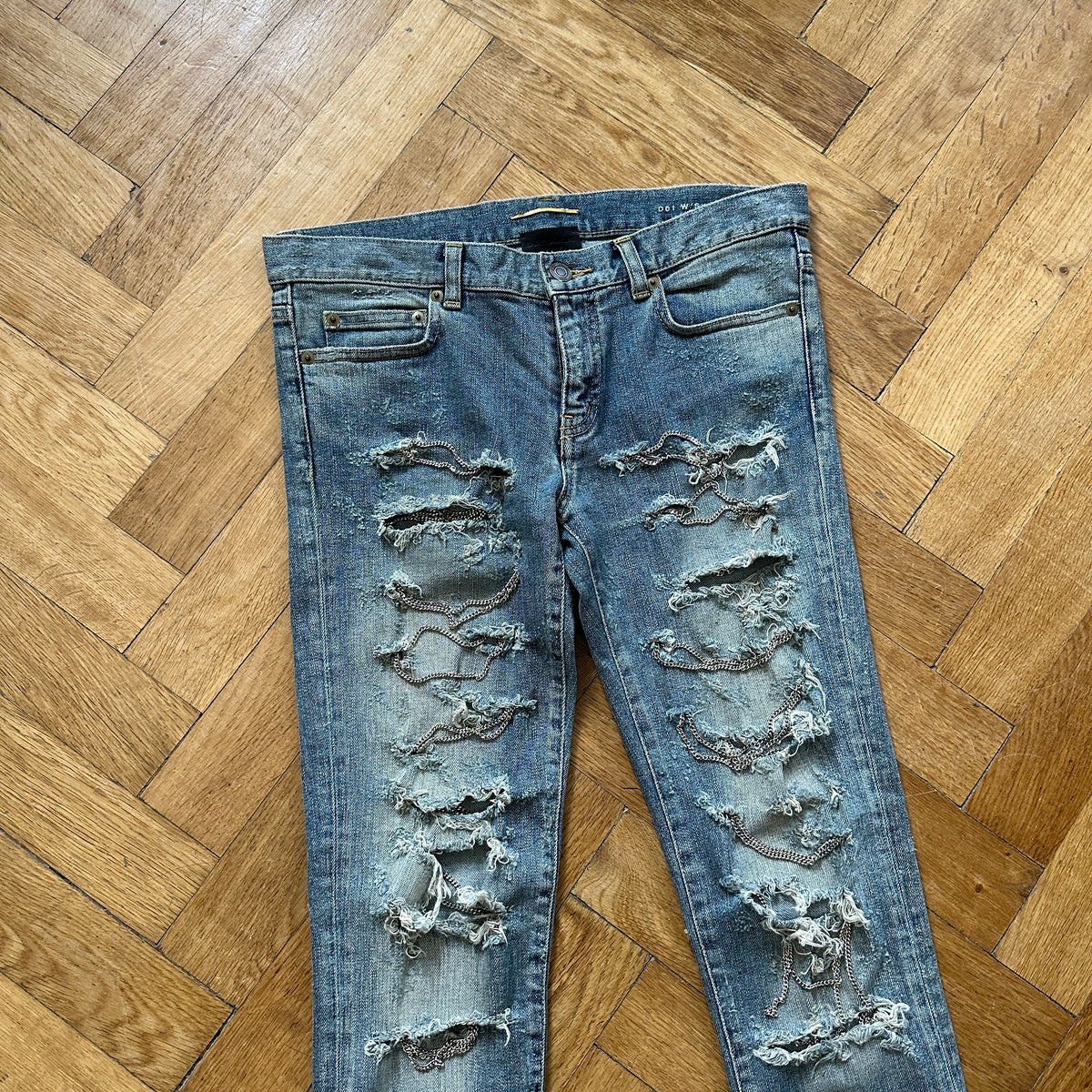 Saint Laurent Paris FW13 Chain Distressed Denim