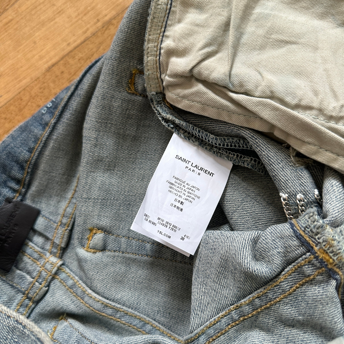 Saint Laurent Paris FW13 Chain Distressed Denim