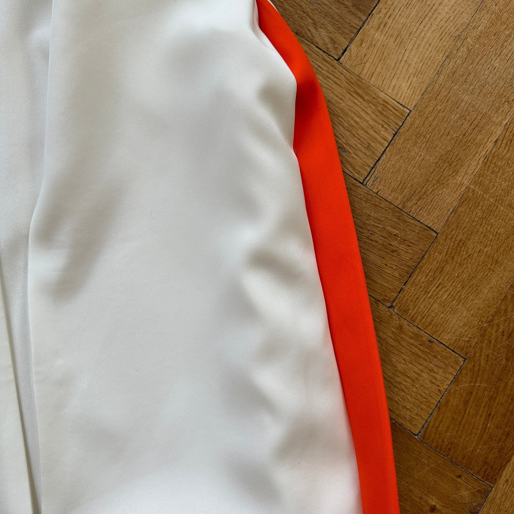 Celine by Phoebe Philo Orange Pleated Detail Viscose Dress