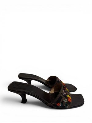 2000s by Karl Lagerfeld Beaded Zucca Heels