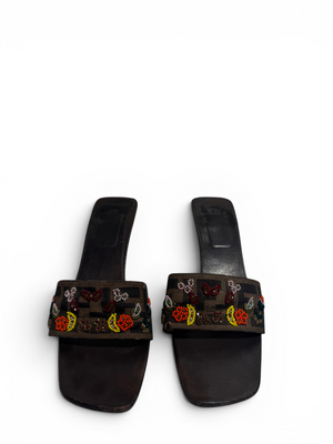 2000s by Karl Lagerfeld Beaded Zucca Heels
