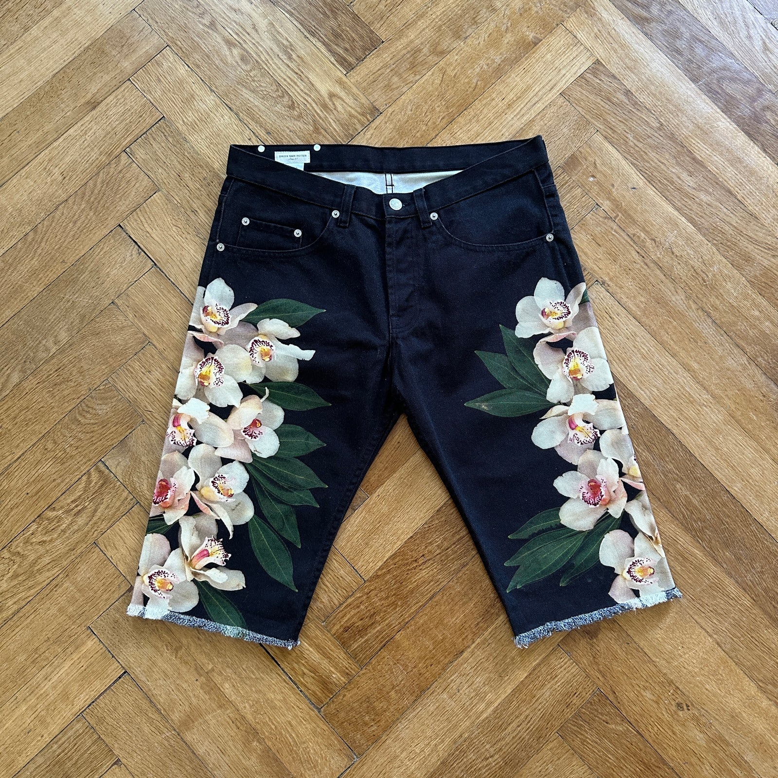 Dries Van Noten SS14 Floral Denim Shorts
