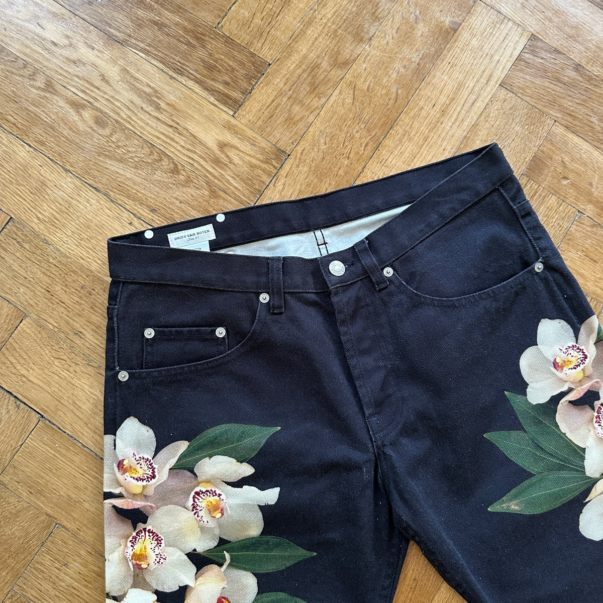 Dries Van Noten SS14 Floral Denim Shorts