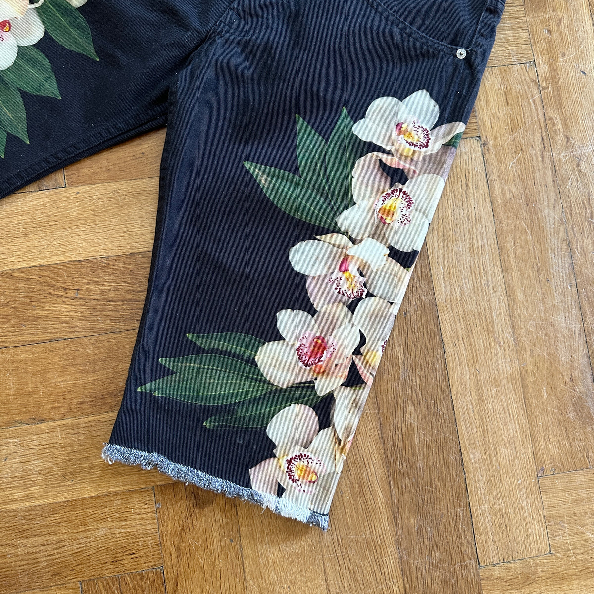 Dries Van Noten SS14 Floral Denim Shorts