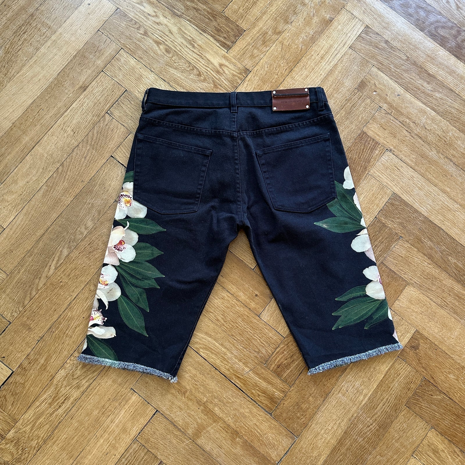 Dries Van Noten SS14 Floral Denim Shorts