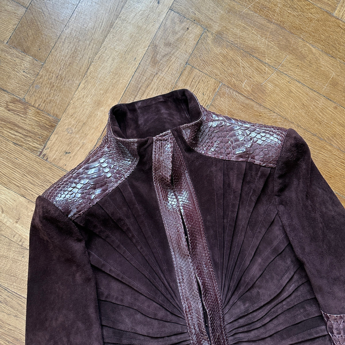 Gucci by Tom Ford SS04 Python Suede Paneled Jacket
