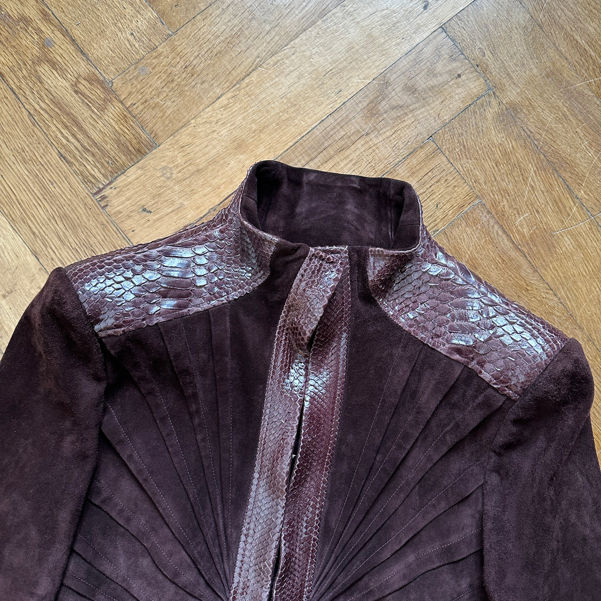 Gucci by Tom Ford SS04 Python Suede Paneled Jacket
