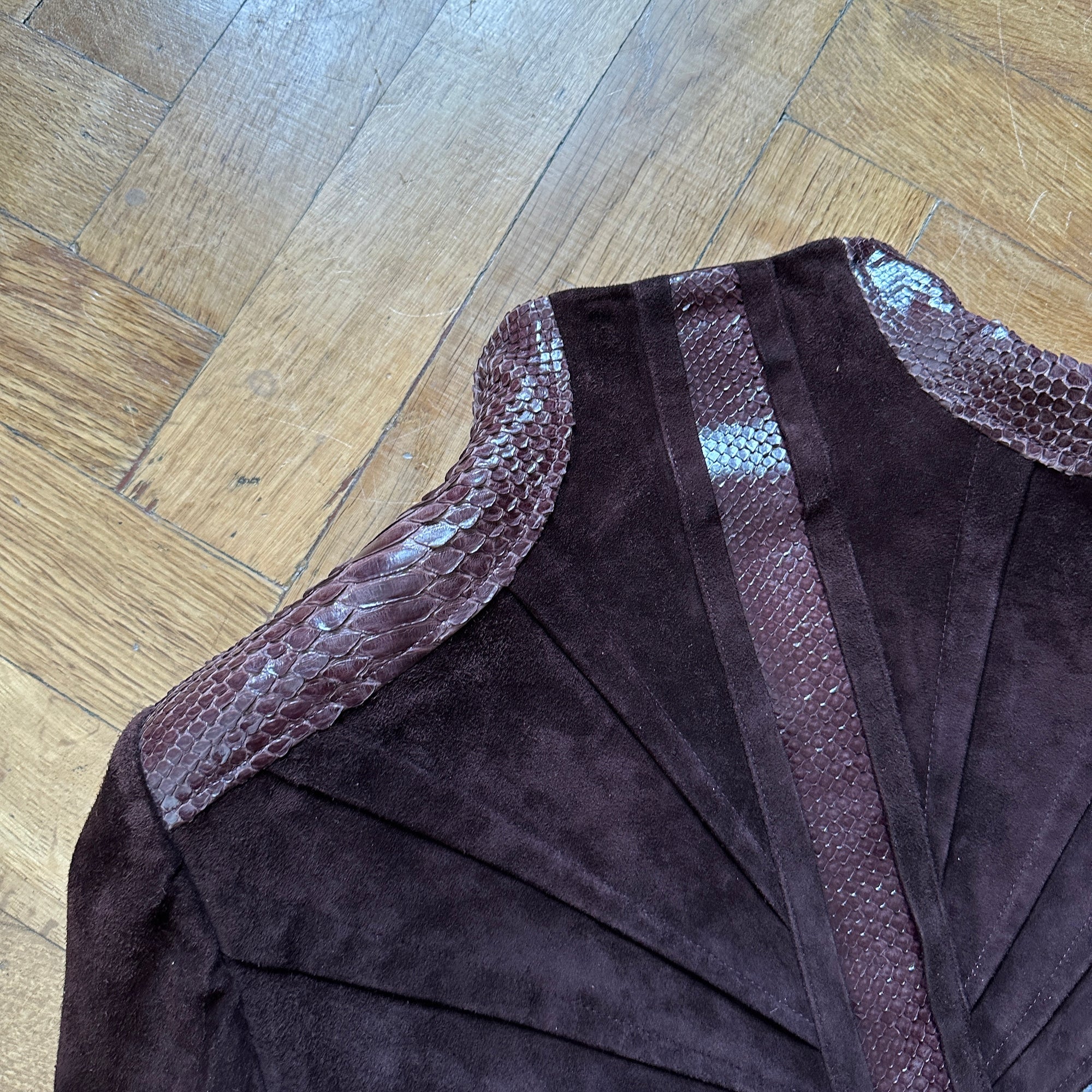 Gucci by Tom Ford SS04 Python Suede Paneled Jacket