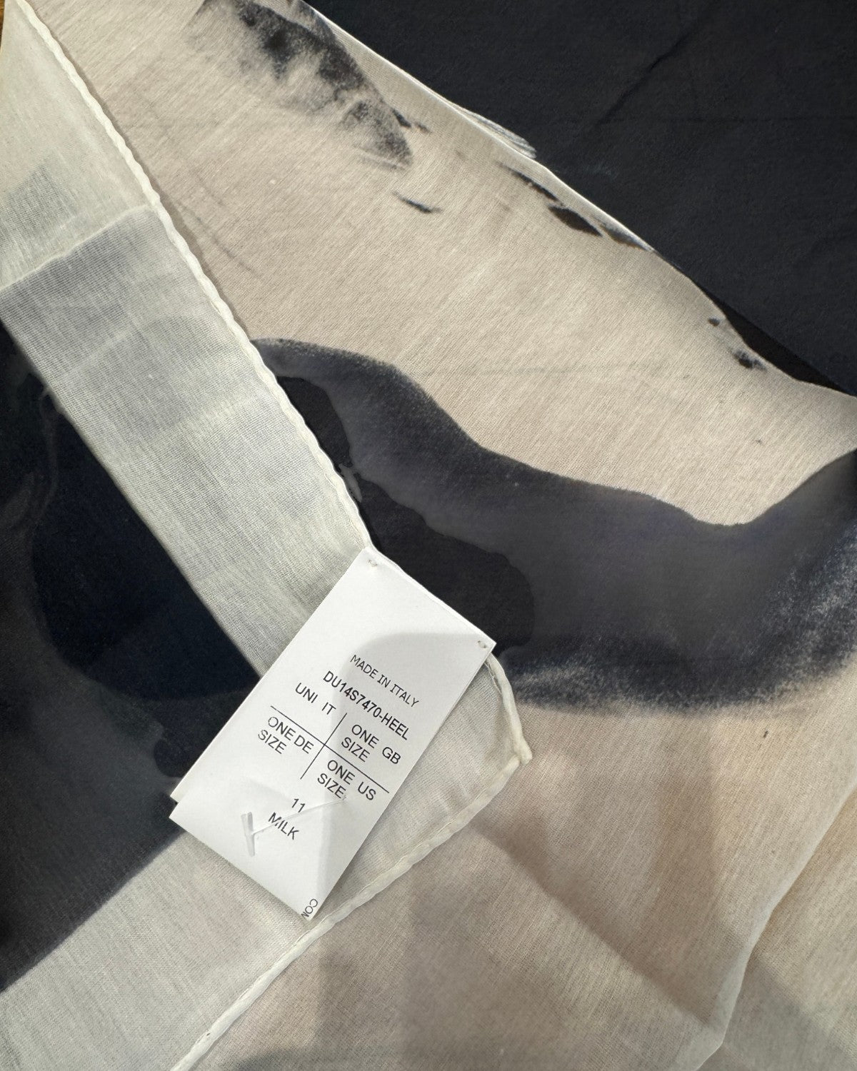 Rick Owens SS14 Silk foulard/scarf with large heel graphic