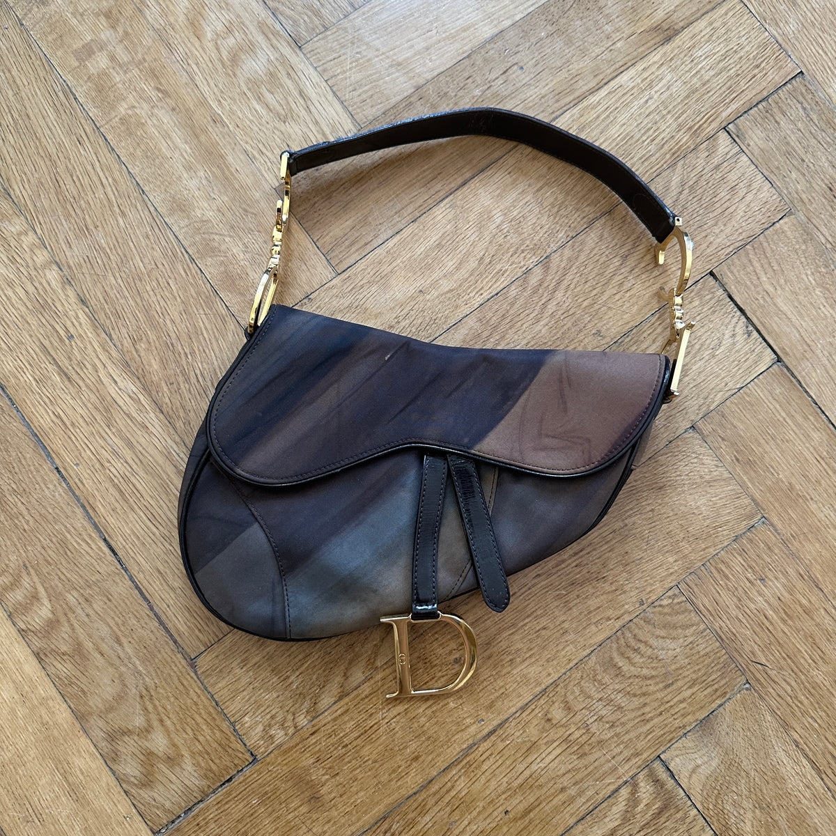 Christian Dior by John Galliano 2000s Dyed Nylon Saddle Bag