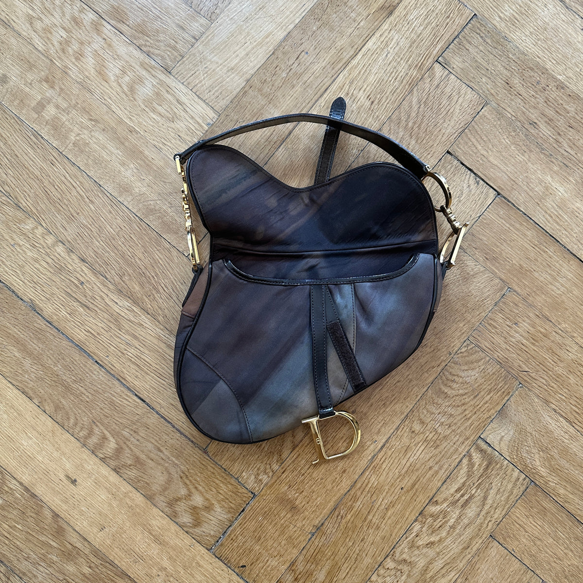 Christian Dior by John Galliano 2000s Dyed Nylon Saddle Bag