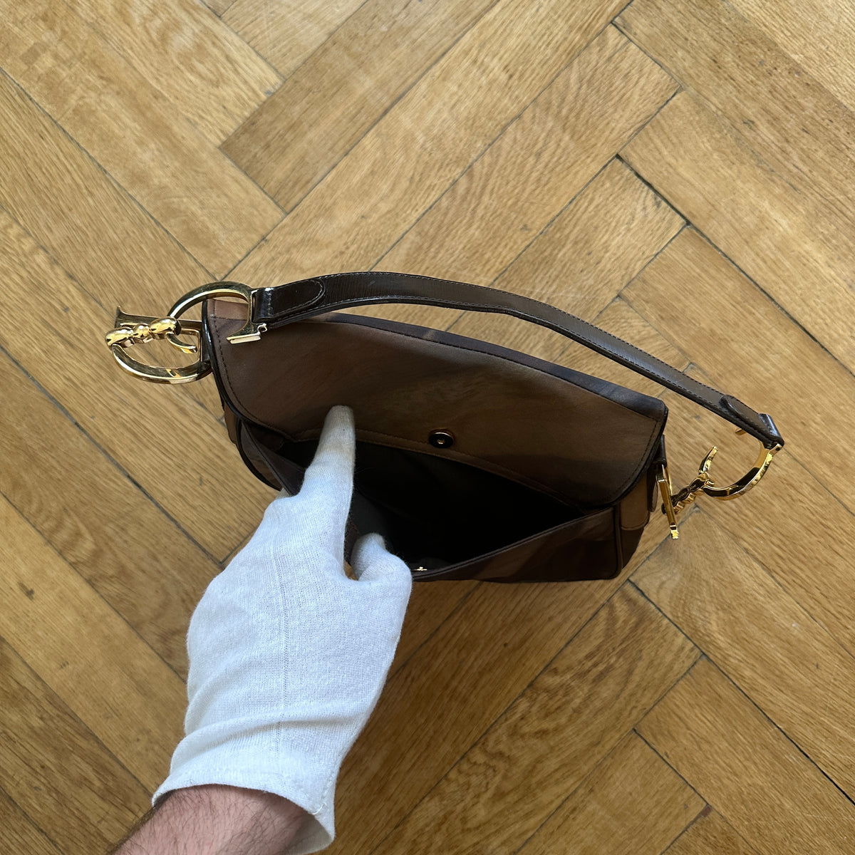Christian Dior by John Galliano 2000s Dyed Nylon Saddle Bag
