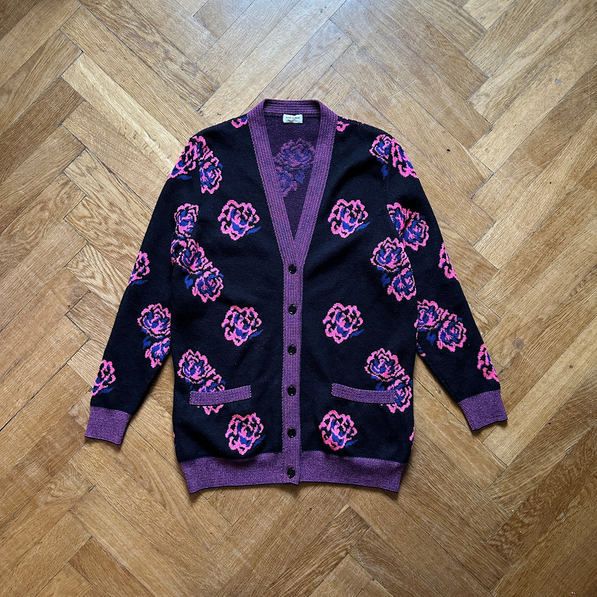 Saint Laurent Paris SS16 Surf Sound Rose Cardigan