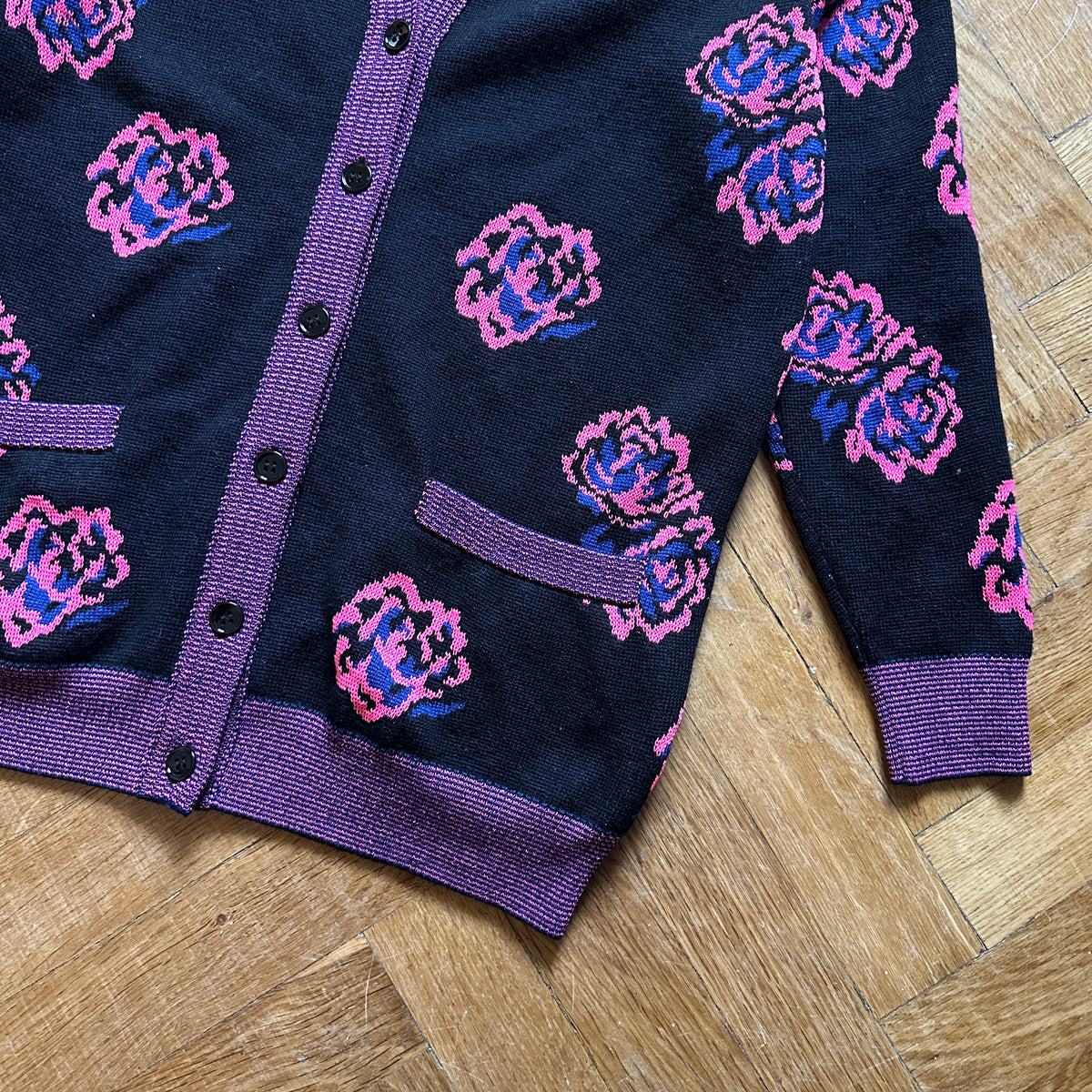 Saint Laurent Paris SS16 Surf Sound Rose Cardigan