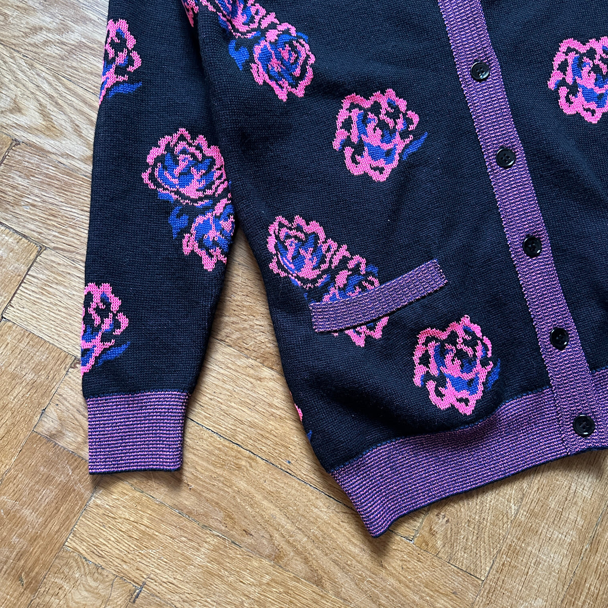 Saint Laurent Paris SS16 Surf Sound Rose Cardigan