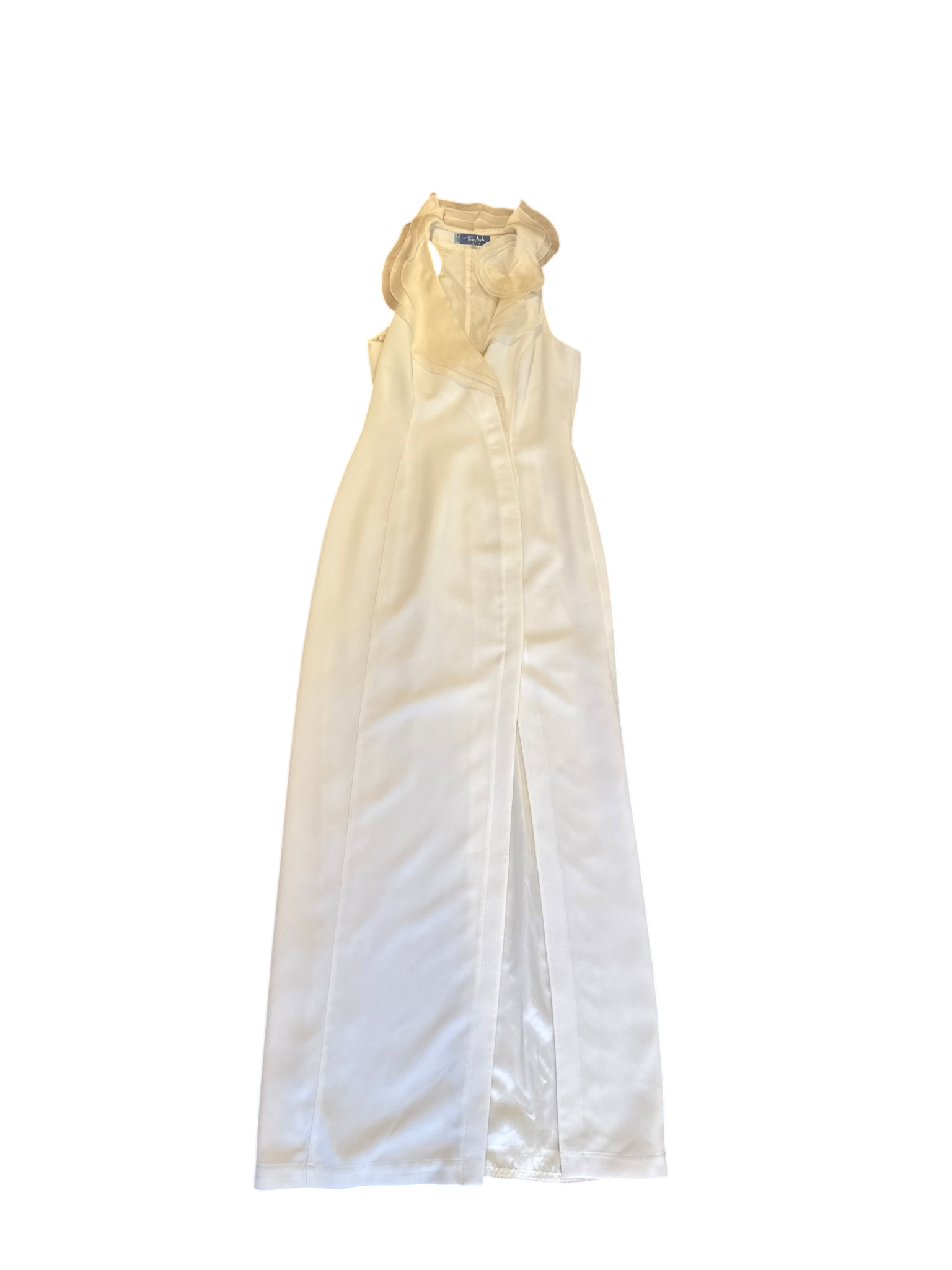 Thierry Mugler SS99 Sculptural Collar Layered Silk Gown