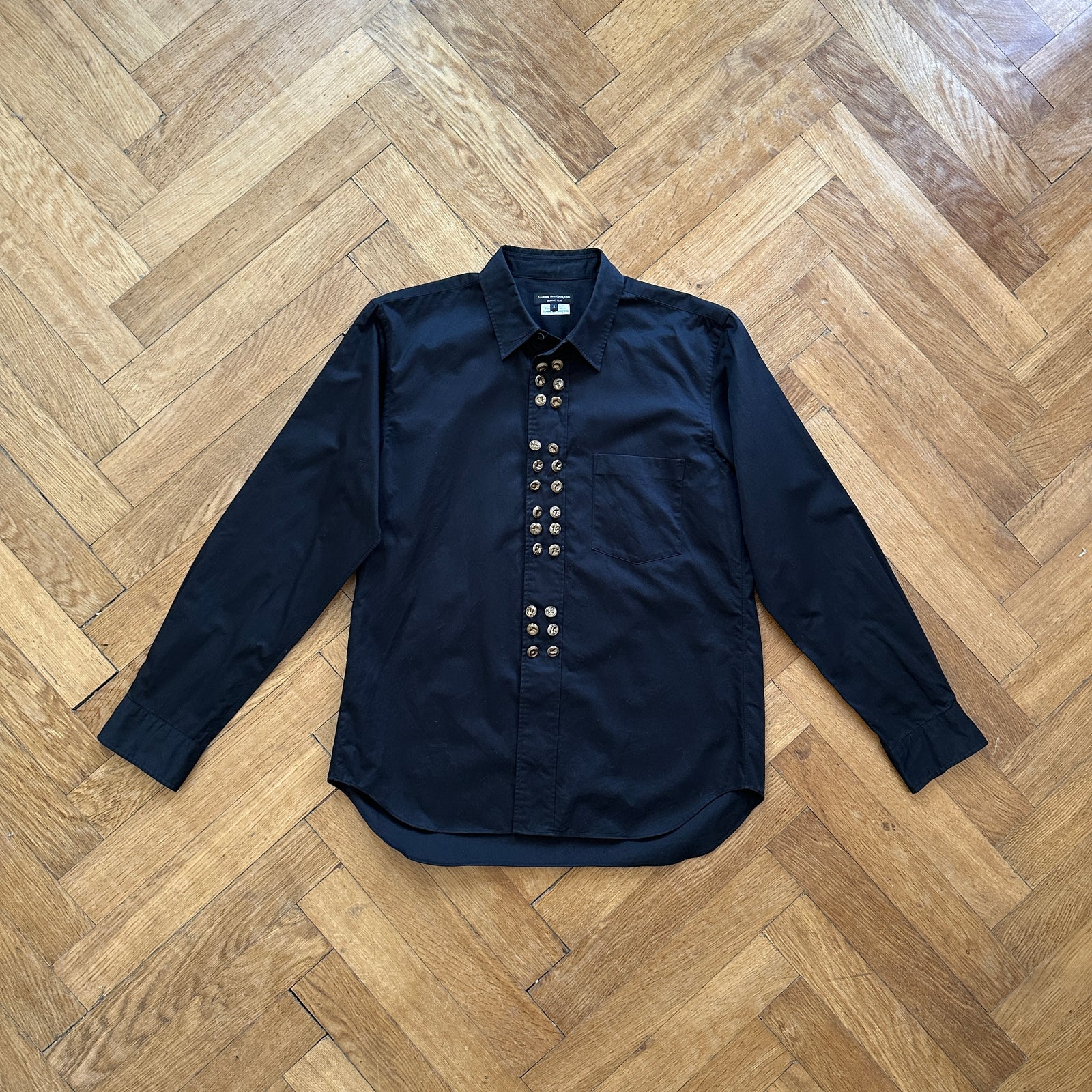 Comme Des Garcons Homme Plus Gold Buttoned Shirt