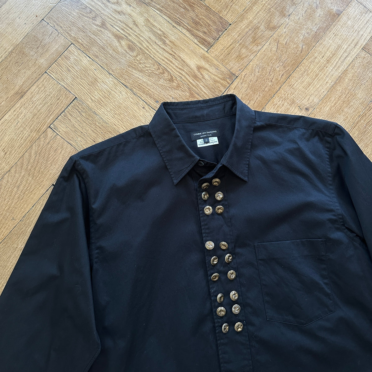 Comme Des Garcons Homme Plus Gold Buttoned Shirt