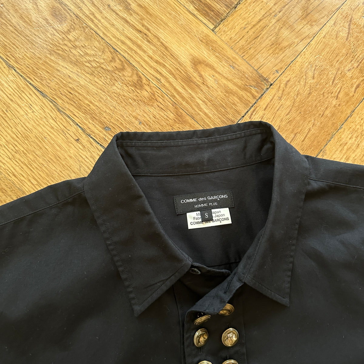 Comme Des Garcons Homme Plus Gold Buttoned Shirt