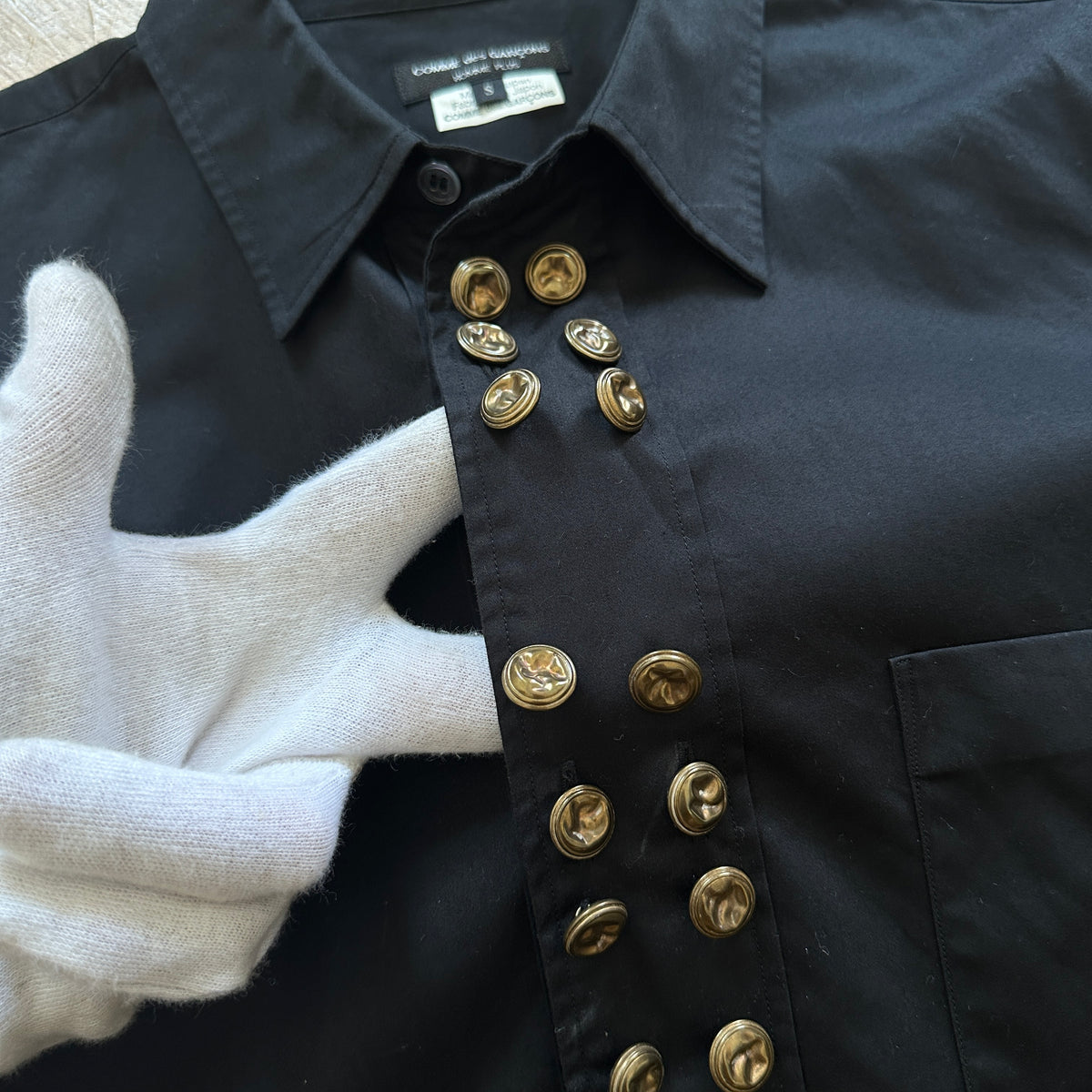 Comme Des Garcons Homme Plus Gold Buttoned Shirt
