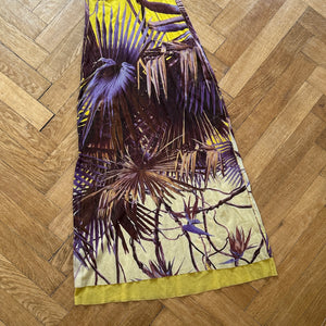 Jean Paul Gaultier 90s Soleil Palm Print Maxi Mesh Dress