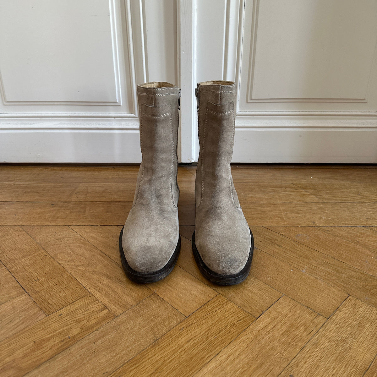 Dior Homme FW04 VOTC Motorcycle Suede Boots
