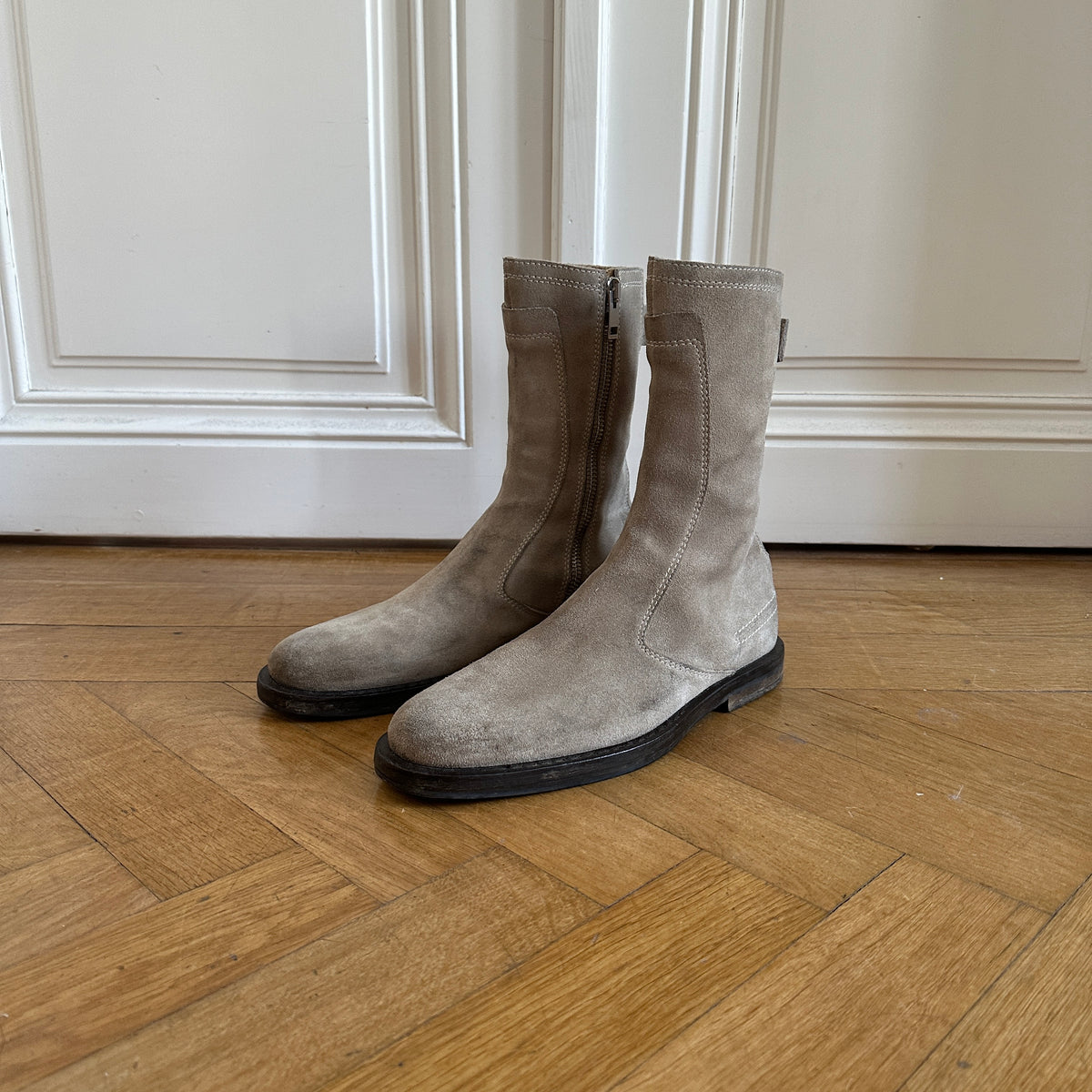 Dior Homme FW04 VOTC Motorcycle Suede Boots