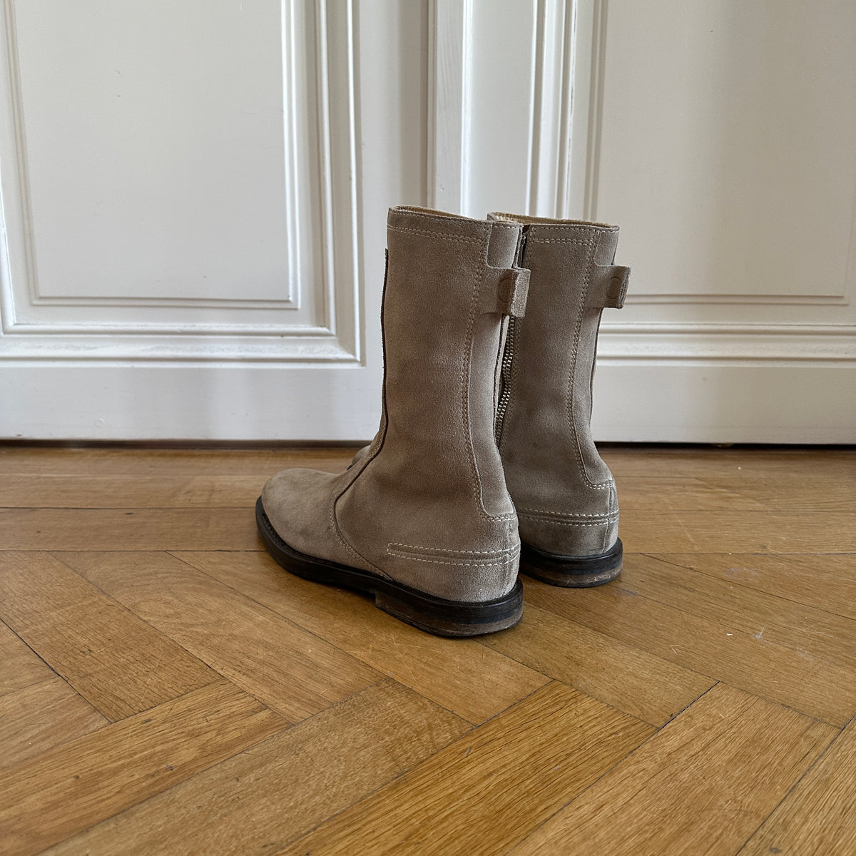 Dior Homme FW04 VOTC Motorcycle Suede Boots