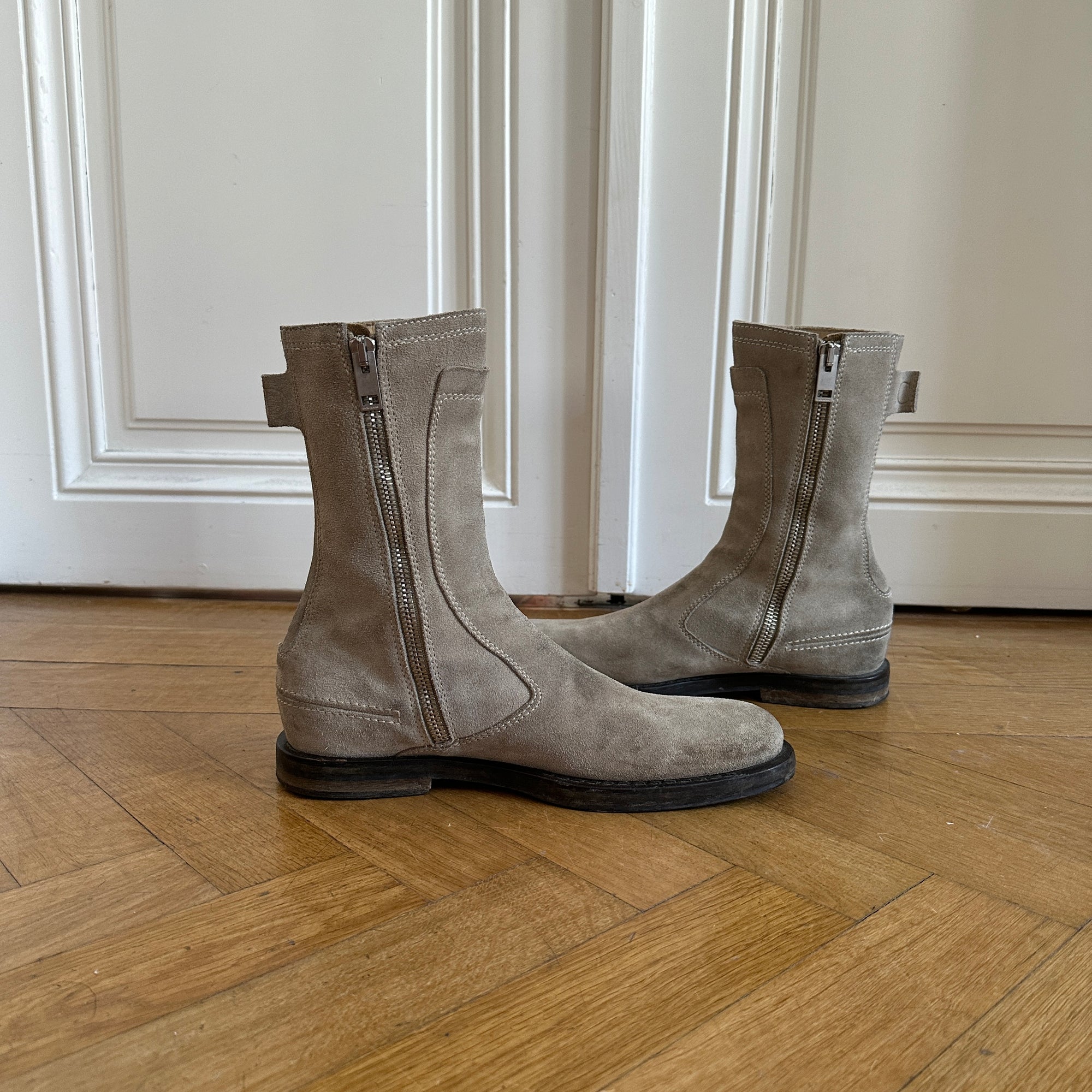 Dior Homme FW04 VOTC Motorcycle Suede Boots