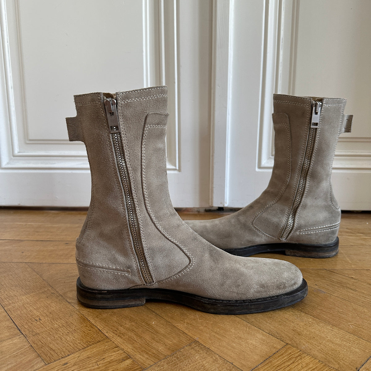 Dior Homme FW04 VOTC Motorcycle Suede Boots