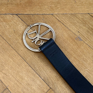 Christian Dior by John Galliano SS05 Peace Logo Buckle Leather Belt