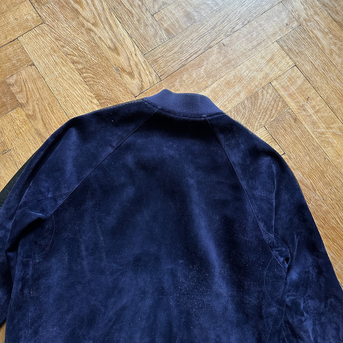 Berluti by Haider Ackermann SS18 Blue Suede Reversible Bomber Jacket