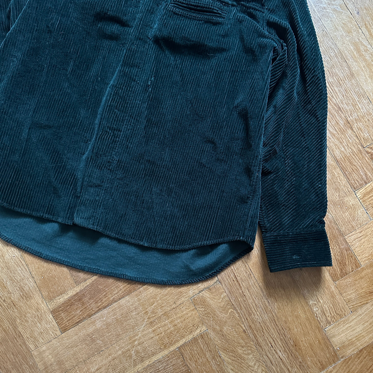 Haider Ackermann FW15 Oversized Green Corduroy Shirt