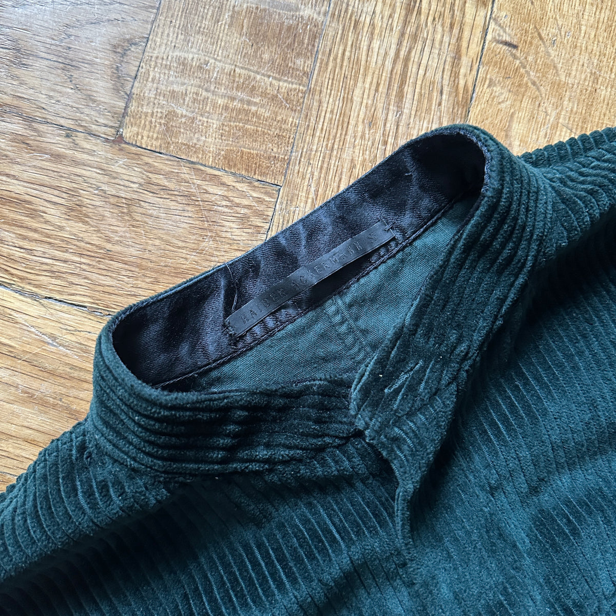 Haider Ackermann FW15 Oversized Green Corduroy Shirt