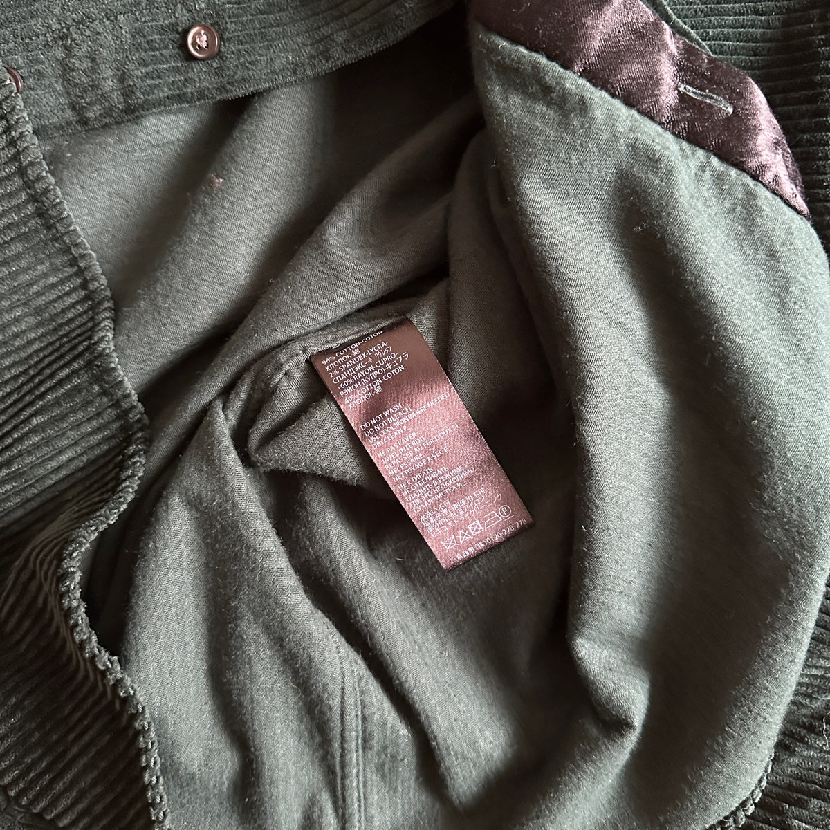 Haider Ackermann FW15 Oversized Green Corduroy Shirt