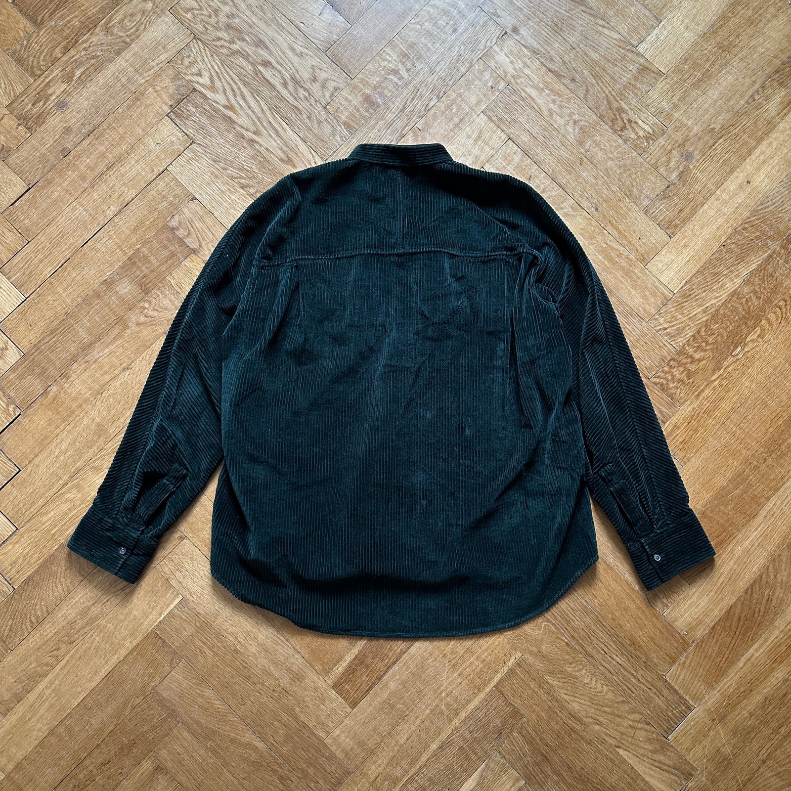 Haider Ackermann FW15 Oversized Green Corduroy Shirt