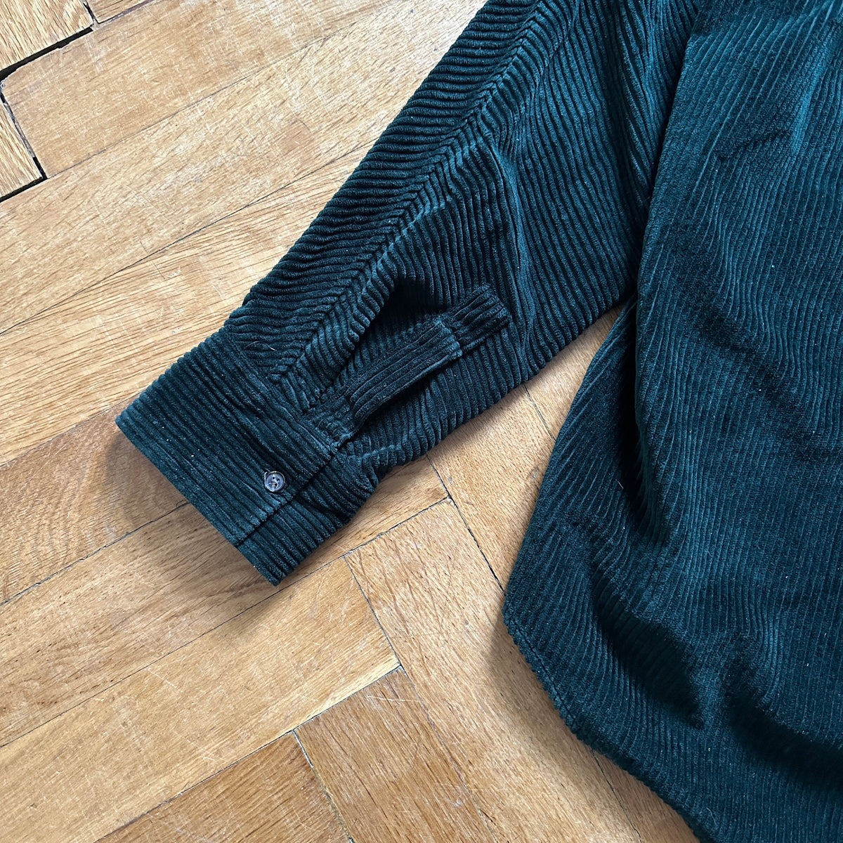 Haider Ackermann FW15 Oversized Green Corduroy Shirt