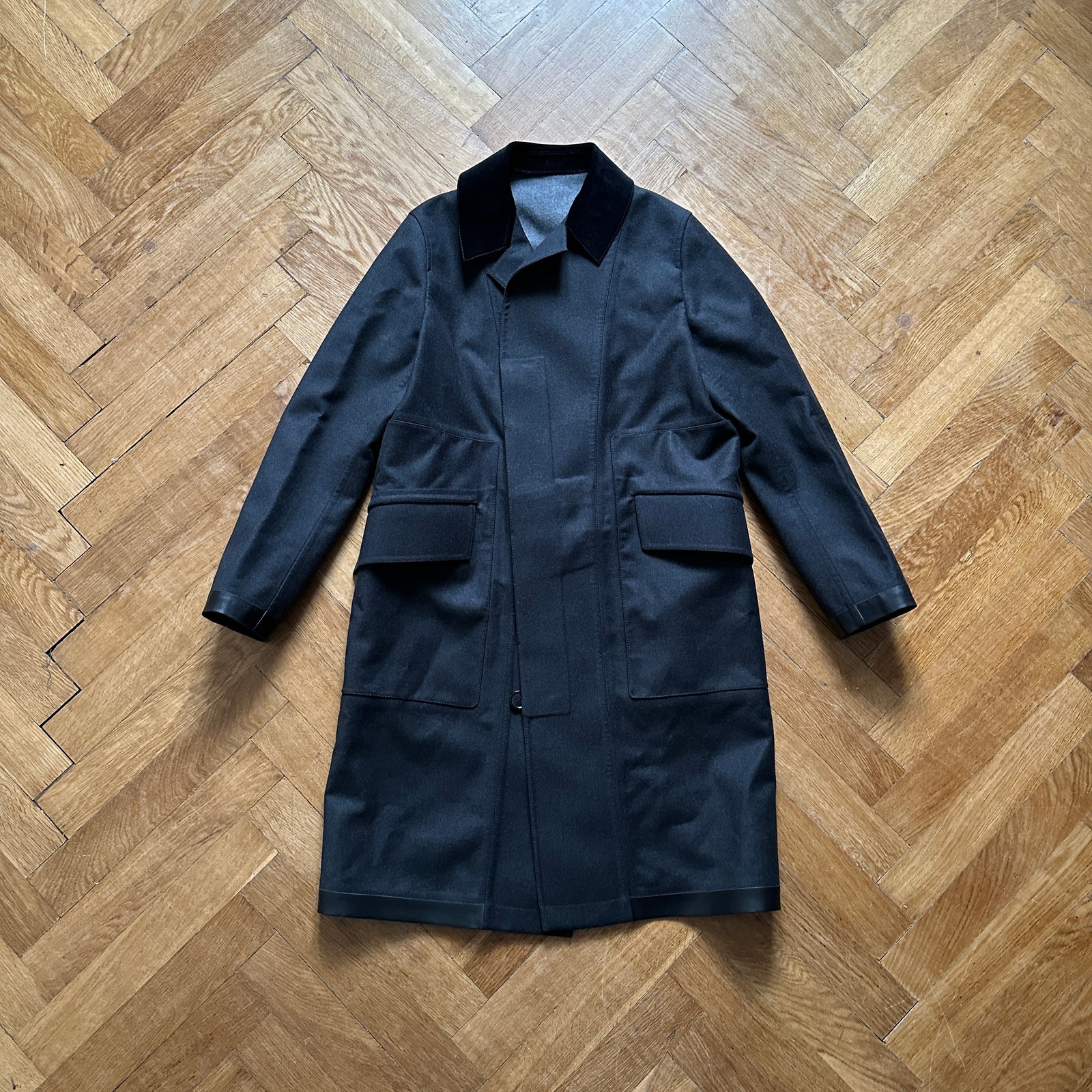 Berluti by Haider Ackermann FW17 Cord Collar Trench Coat Sample