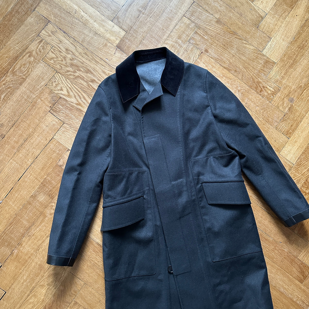 Berluti by Haider Ackermann FW17 Cord Collar Trench Coat Sample
