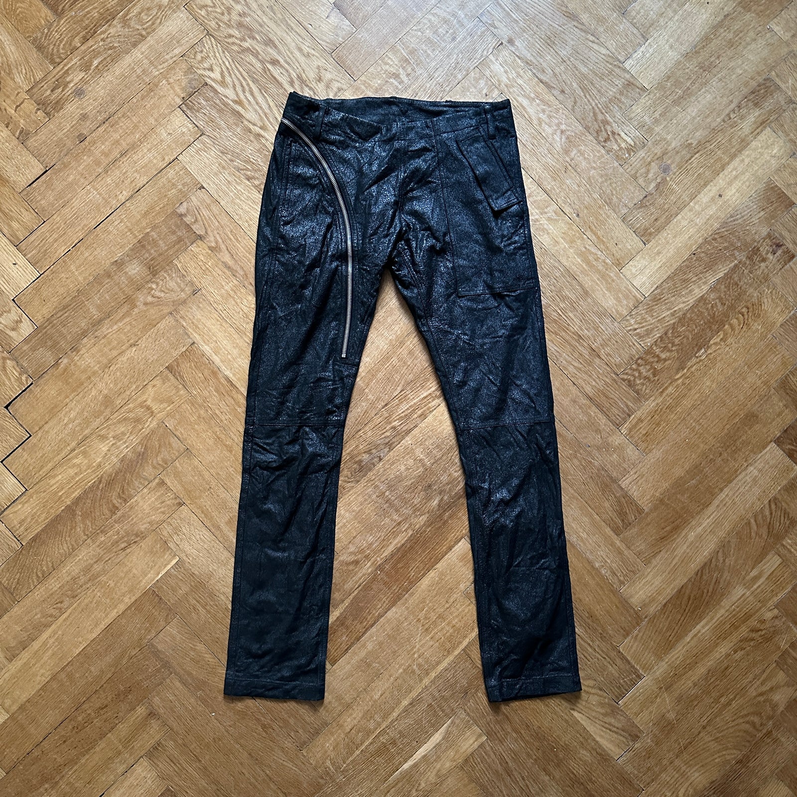 Rick Owens SS14 Washed Lamb Leather Aircut Pants