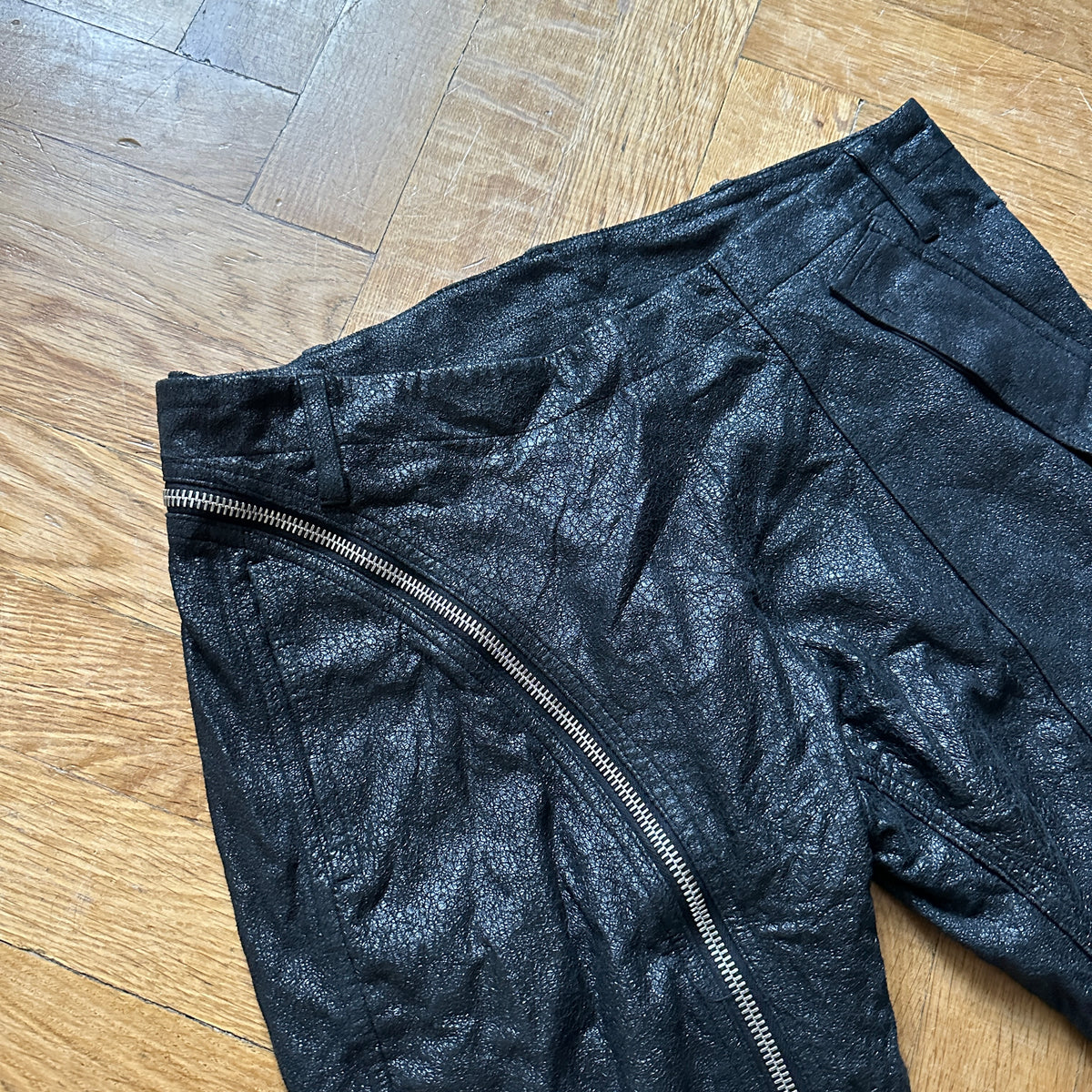 Rick Owens SS14 Washed Lamb Leather Aircut Pants