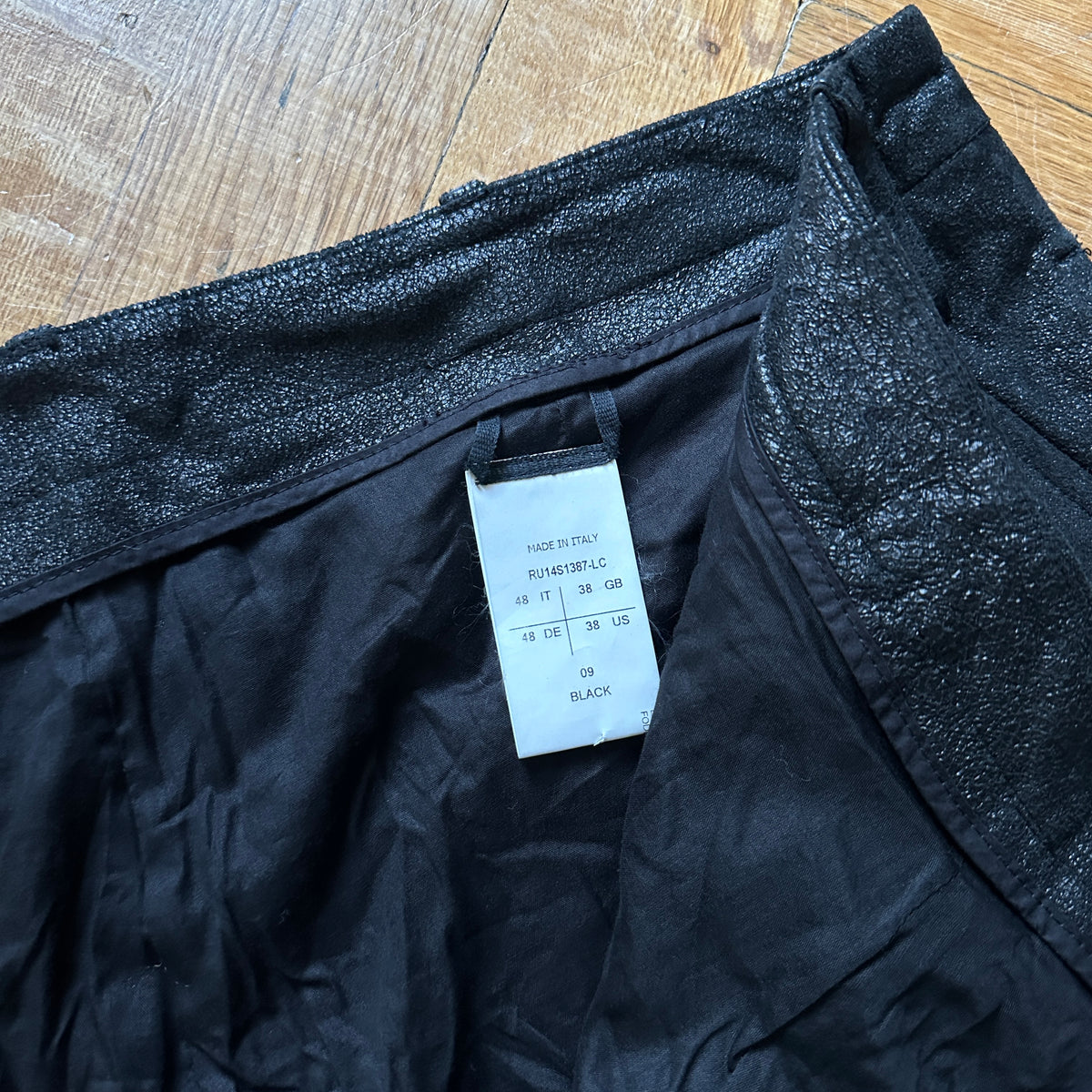 Rick Owens SS14 Washed Lamb Leather Aircut Pants