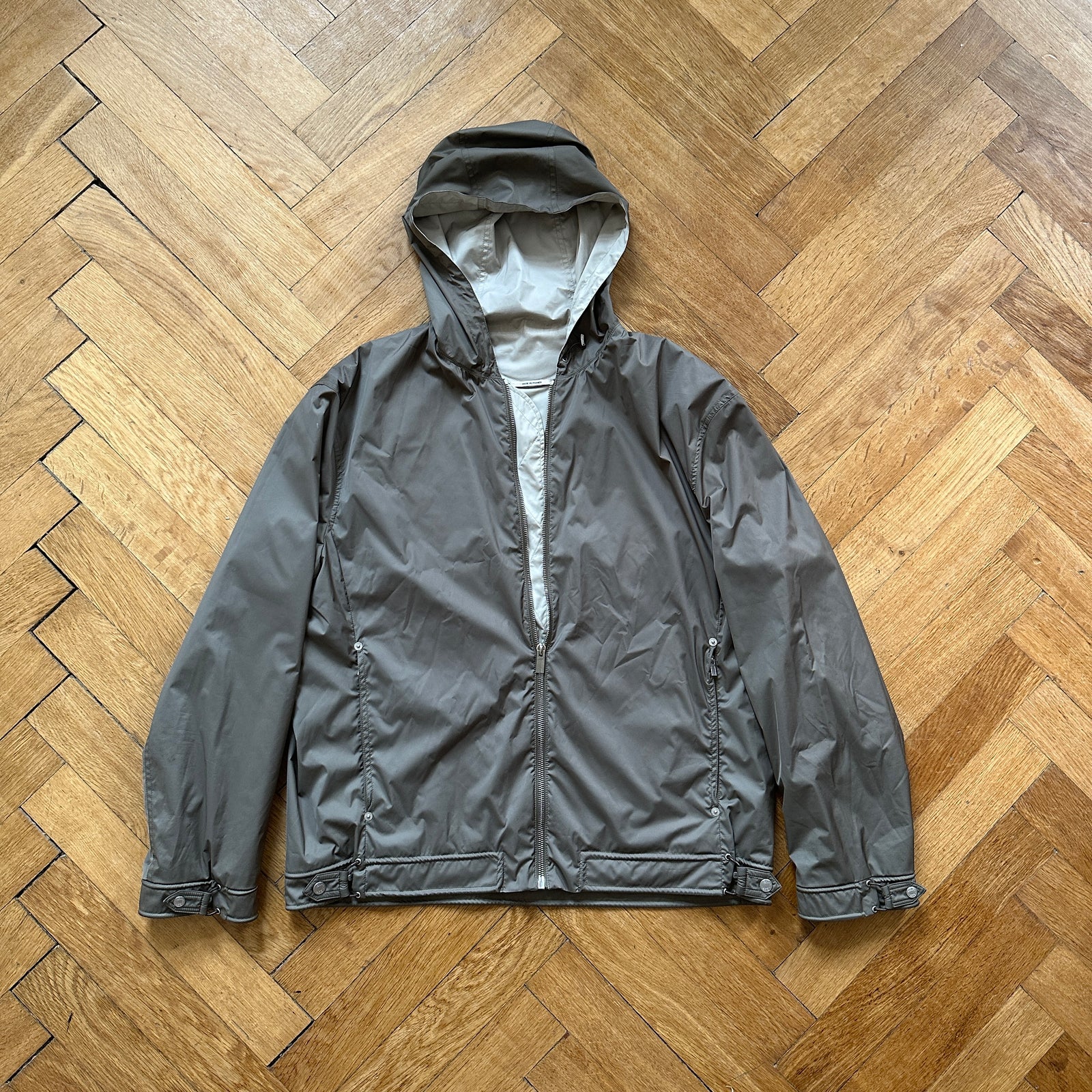 Hermès Mens Grey Windbreaker Zip Jacket