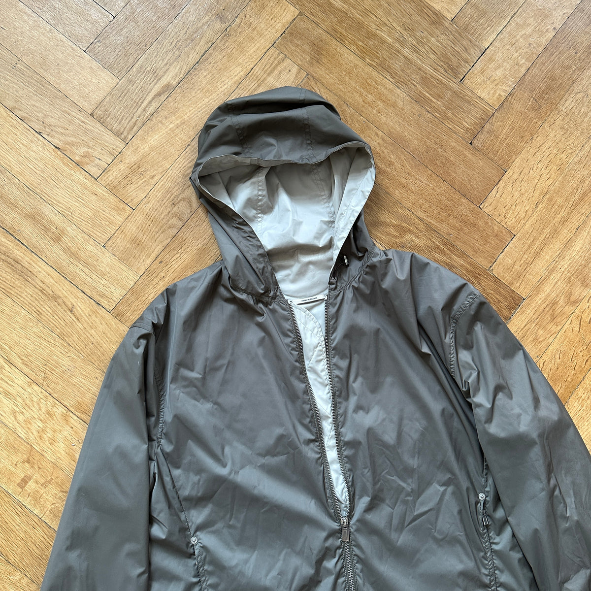 Hermès Mens Grey Windbreaker Zip Jacket